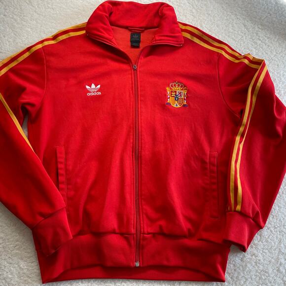Vintage Adidas Originals Spain Track Jacket XL Trefoil Stripe Soccer Football - Picture 1 of 11